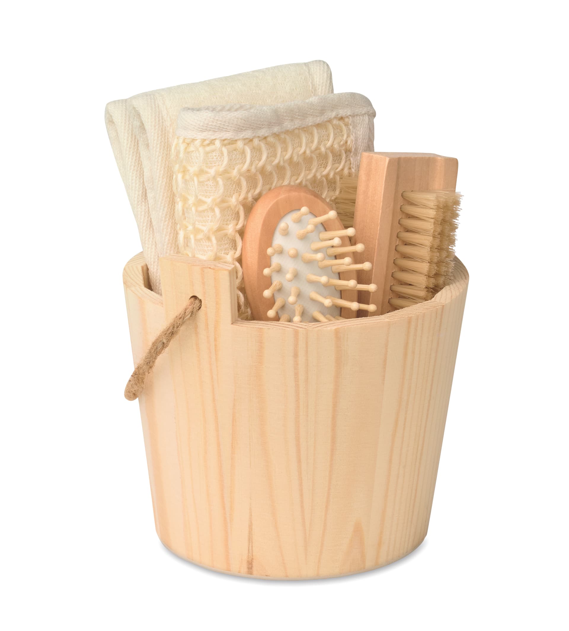 Selfcare Bath gift set in wooden bucket 2