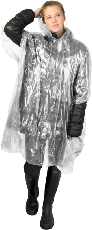 Ziva disposable rain poncho with storage pouch 18