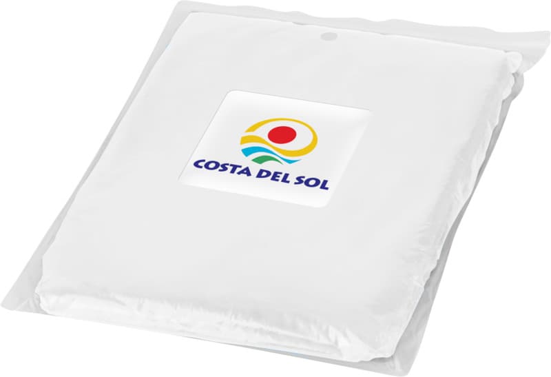 Ziva disposable rain poncho with storage pouch 20
