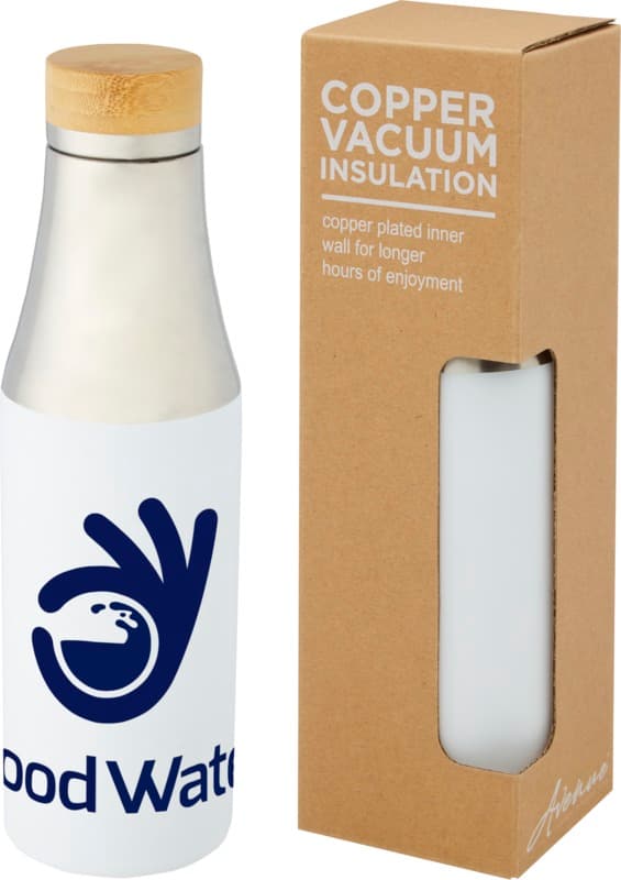 Hulan 540 ml copper vacuum insulated stainless steel bottle with bamboo lid 10