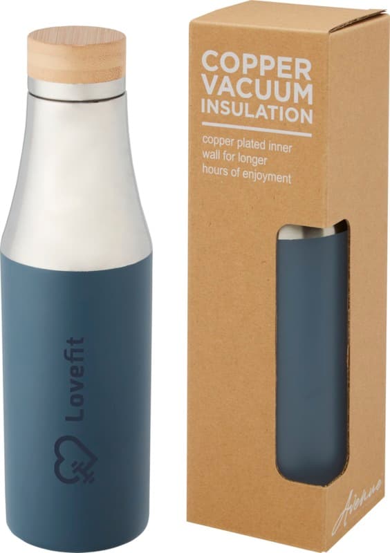 Hulan 540 ml copper vacuum insulated stainless steel bottle with bamboo lid 18