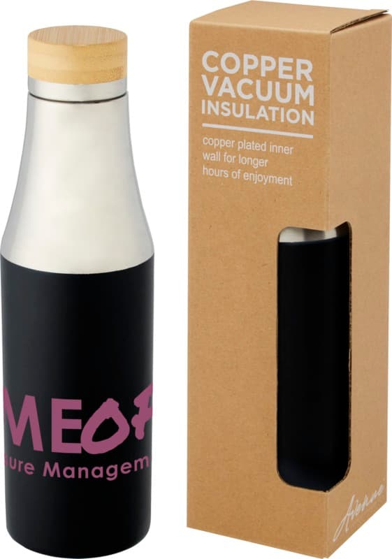 Hulan 540 ml copper vacuum insulated stainless steel bottle with bamboo lid 40