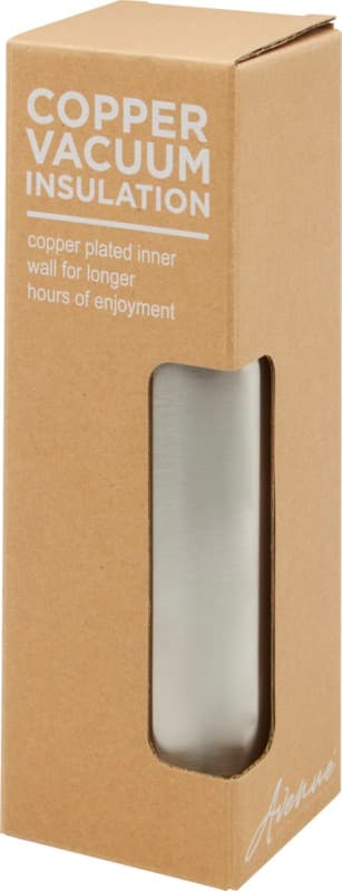 Ljungan 500 ml copper vacuum insulated stainless steel bottle with PU leather strap and lid 6