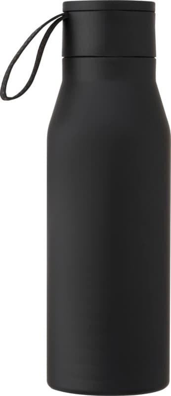 Ljungan 500 ml copper vacuum insulated stainless steel bottle with PU leather strap and lid 12