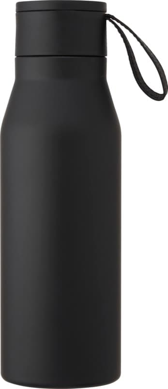 Ljungan 500 ml copper vacuum insulated stainless steel bottle with PU leather strap and lid 11