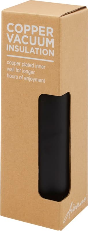 Ljungan 500 ml copper vacuum insulated stainless steel bottle with PU leather strap and lid 15