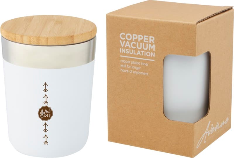Lagan 330 ml copper vacuum insulated stainless steel tumbler with bamboo lid 8