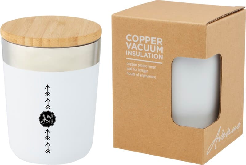 Lagan 330 ml copper vacuum insulated stainless steel tumbler with bamboo lid 9