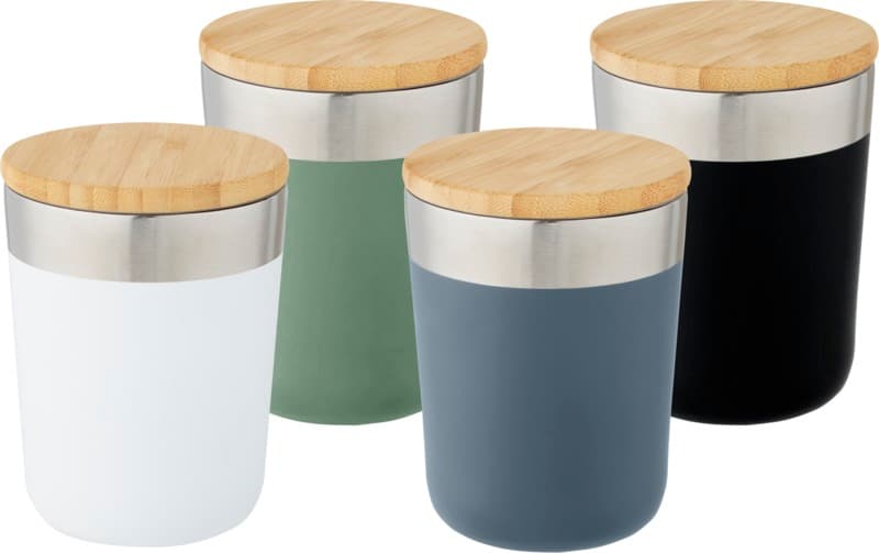 Lagan 330 ml copper vacuum insulated stainless steel tumbler with bamboo lid 16