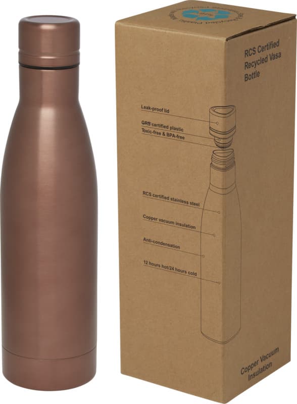 Vasa 500 ml RCS certified recycled stainless steel copper vacuum insulated bottle 14
