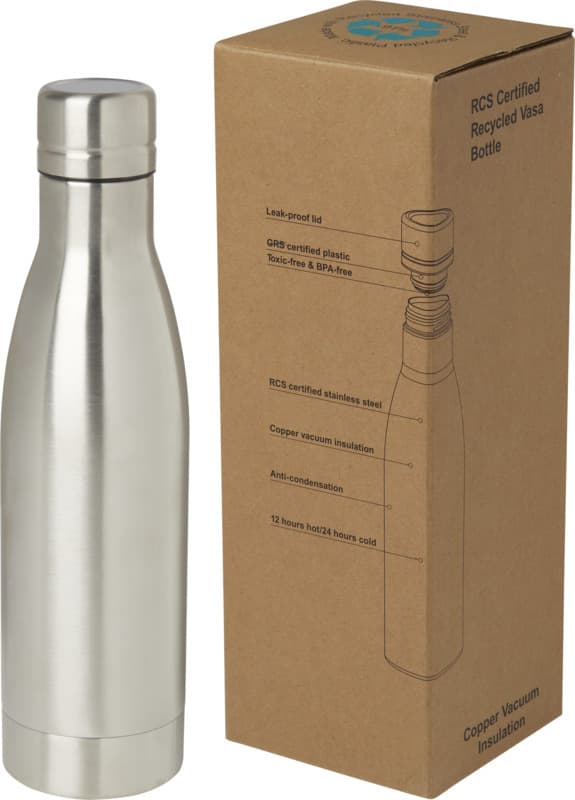 Vasa 500 ml RCS certified recycled stainless steel copper vacuum insulated bottle 35