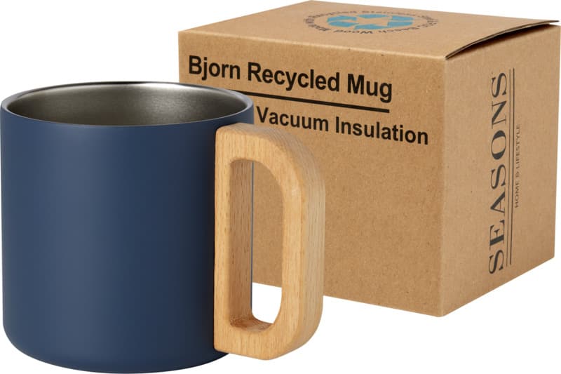 Bjorn 360 ml RCS certified recycled stainless steel mug with copper vacuum insulation 8