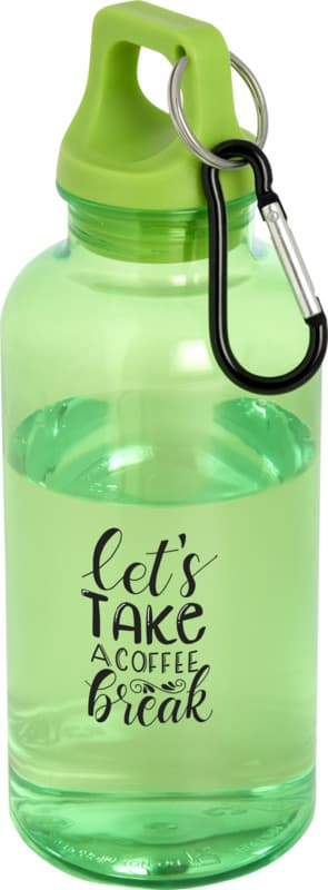 Oregon 400 ml RCS certified recycled plastic water bottle with carabiner 55