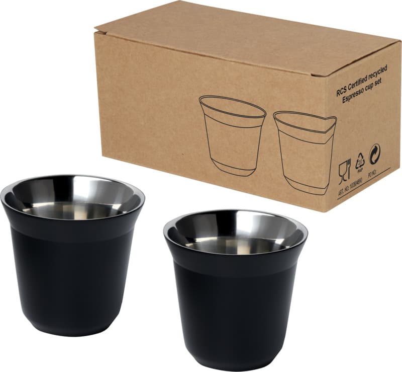 Duo 80 ml RCS certified stainless steel espresso cup set  8