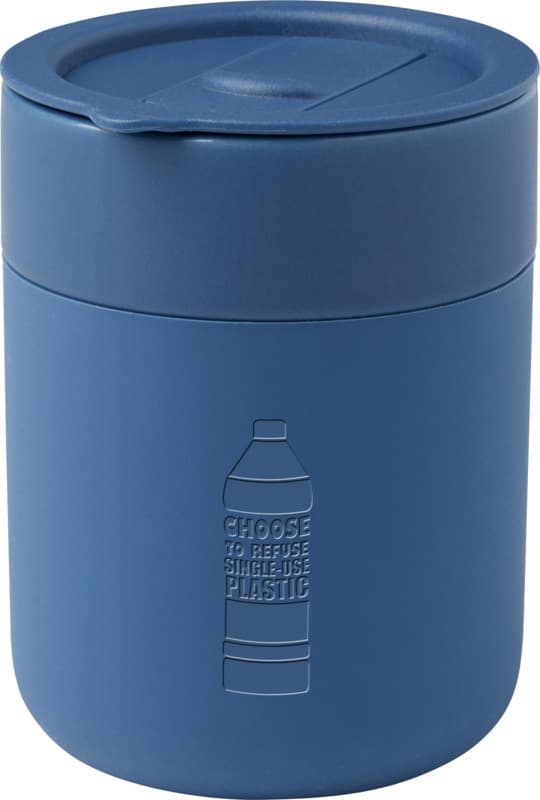 Java 330 ml ceramic tumbler with silicone wrap and plastic lid 14