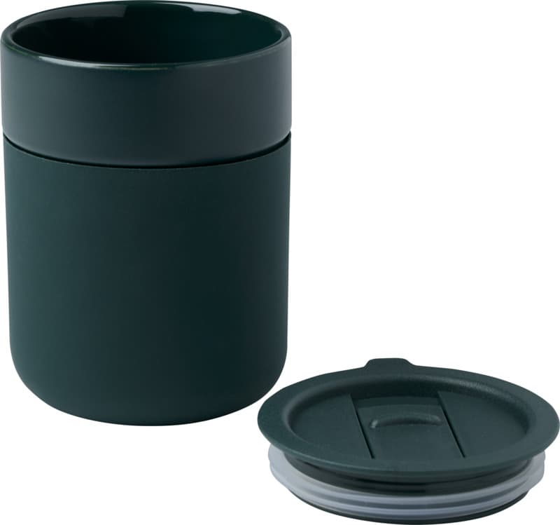 Java 330 ml ceramic tumbler with silicone wrap and plastic lid 17