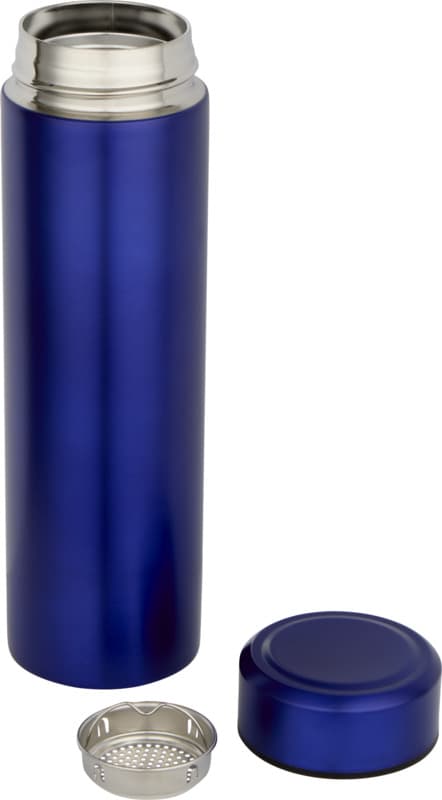 Taylor 450 ml double wall stainless steel flask with tea strainer 13