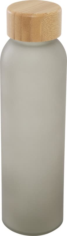 Lume 500 ml matte soda lime glass bottle with bamboo lid   6
