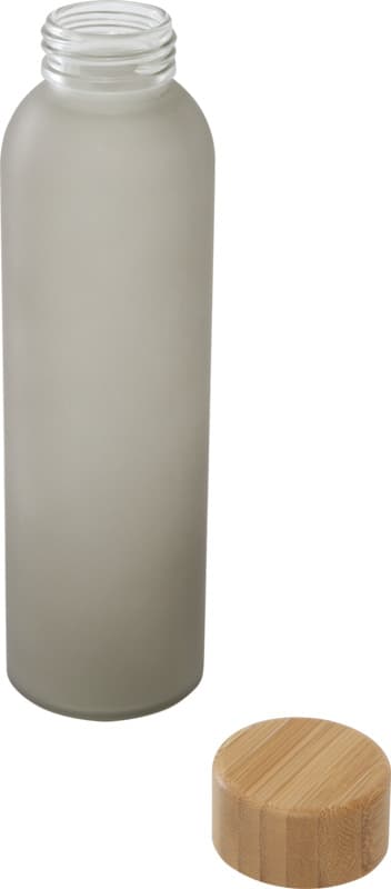 Lume 500 ml matte soda lime glass bottle with bamboo lid   8