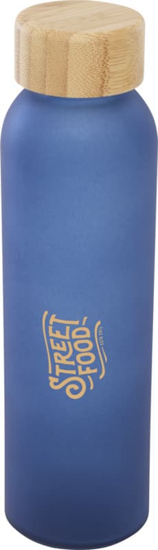 Lume 500 ml matte soda lime glass bottle with bamboo lid   15