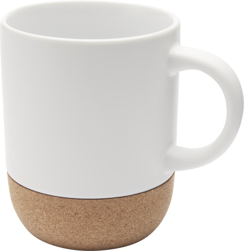 Billie 300 ml ceramic mug with cork details and matt finish 1