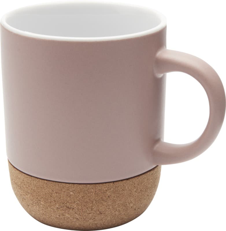 Billie 300 ml ceramic mug with cork details and matt finish 6