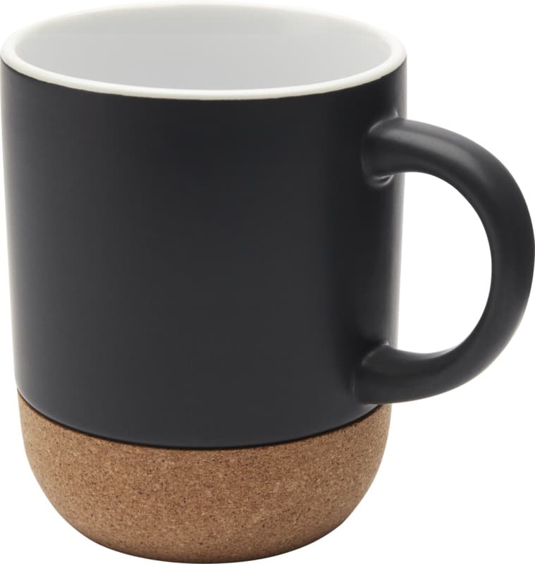 Billie 300 ml ceramic mug with cork details and matt finish 16