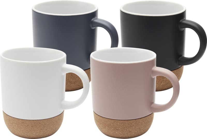Billie 300 ml ceramic mug with cork details and matt finish 19