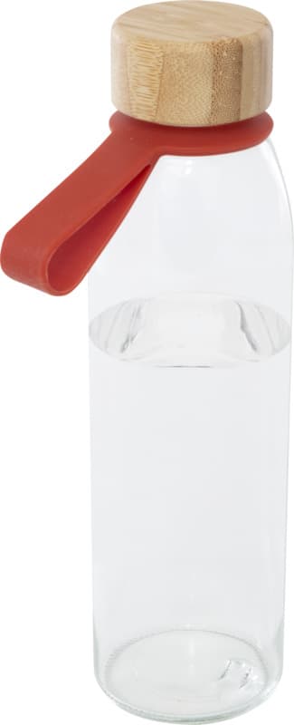 Porto 500 ml glass water bottle with silicone handle and bamboo lid  6