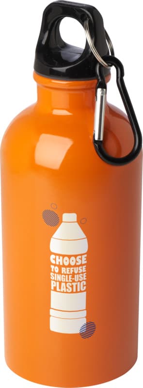 Oregon 400 ml RCS certified single wall stainless steel water bottle with carabiner 20