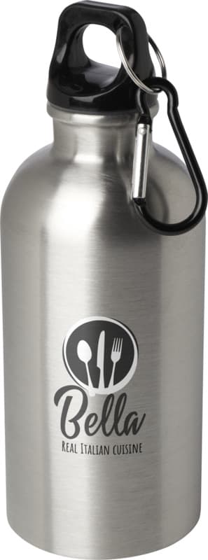 Oregon 400 ml RCS certified single wall stainless steel water bottle with carabiner 55
