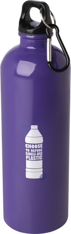 Oregon 750 ml RCS certified single wall stainless steel water bottle with carabiner 25