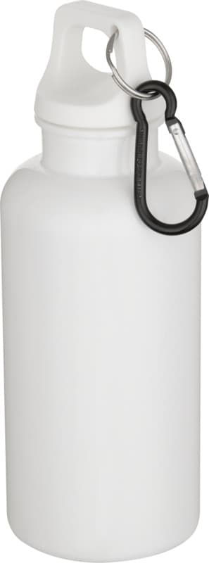 Oregon 400 ml solid colour RCS recycled plastic water bottle with carabiner