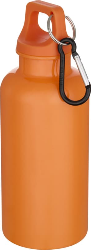 Oregon 400 ml solid colour RCS recycled plastic water bottle with carabiner  5