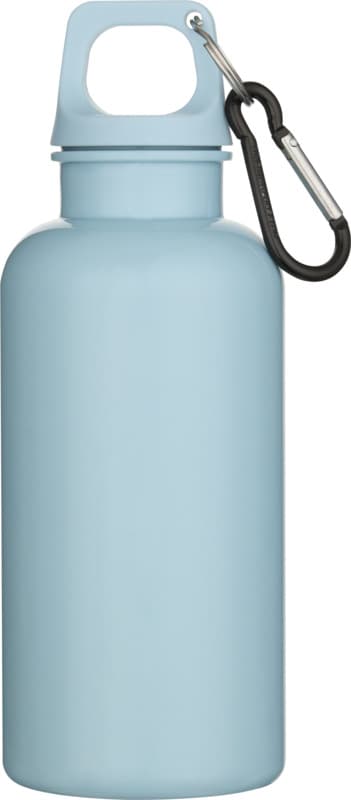 Oregon 400 ml solid colour RCS recycled plastic water bottle with carabiner  18