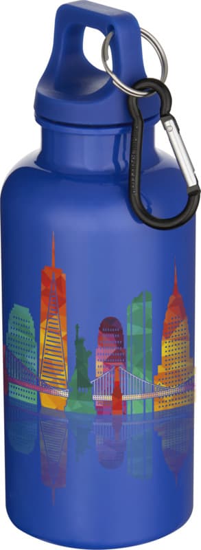 Oregon 400 ml solid colour RCS recycled plastic water bottle with carabiner  24