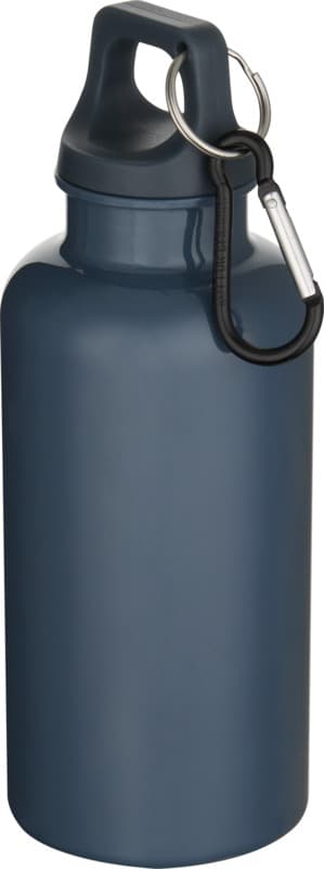 Oregon 400 ml solid colour RCS recycled plastic water bottle with carabiner  25