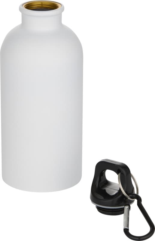 Oregon 400 ml matte RCS recycled single wall stainless steel water bottle with carabiner 3