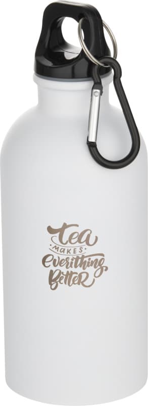 Oregon 400 ml matte RCS recycled single wall stainless steel water bottle with carabiner 4