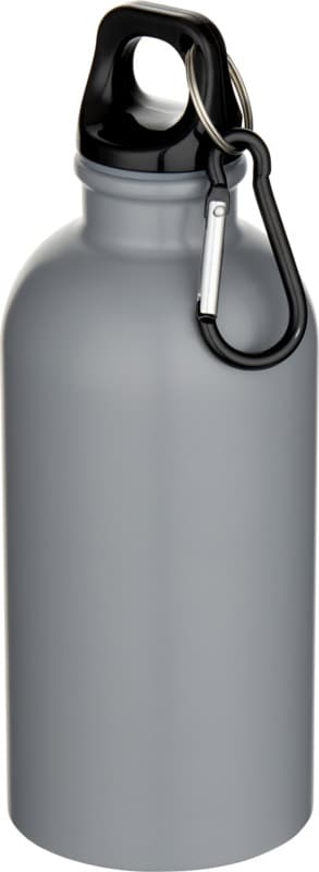 Oregon 400 ml matte RCS recycled single wall stainless steel water bottle with carabiner 9