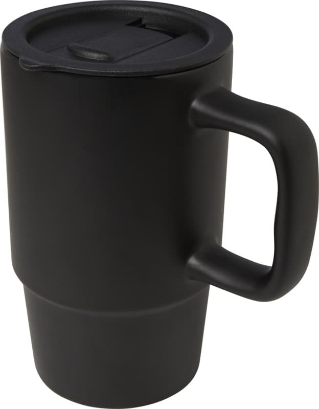 Carter 450 ml ceramic mug with plastic lid 13