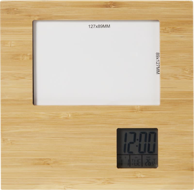 Sasa bamboo photo frame with thermometer 2