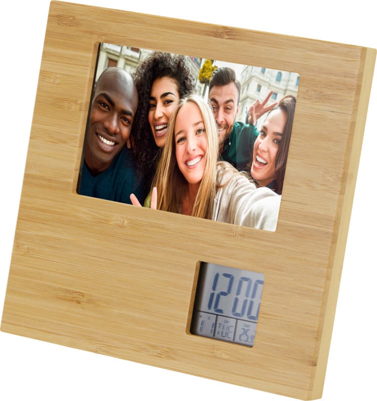 Sasa bamboo photo frame with thermometer 1