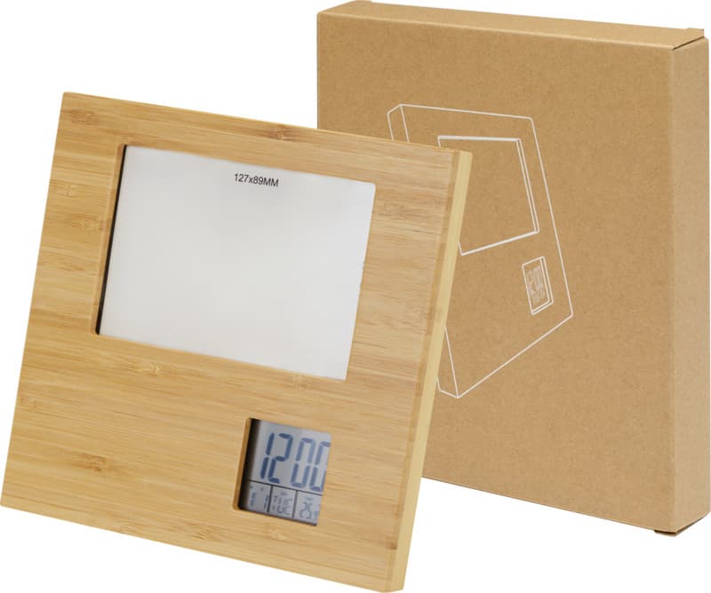 Sasa bamboo photo frame with thermometer 4