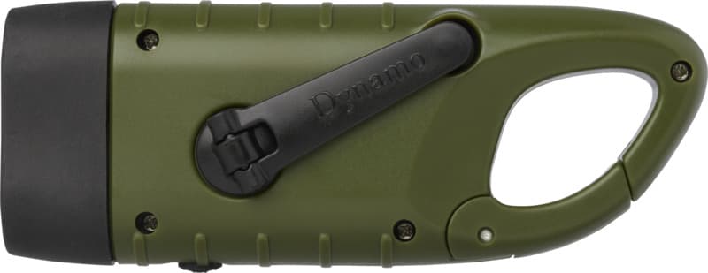 Helios recycled plastic solar dynamo flashlight with carabiner 2