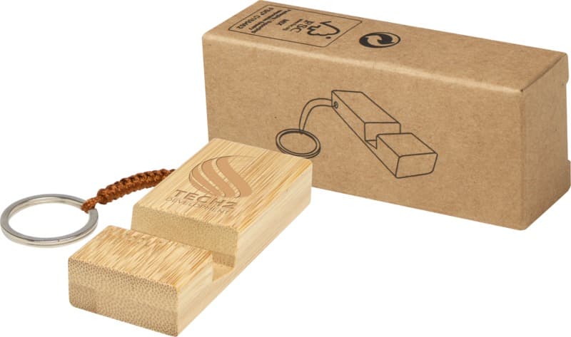 Bosona bamboo phone holder with keychain 6