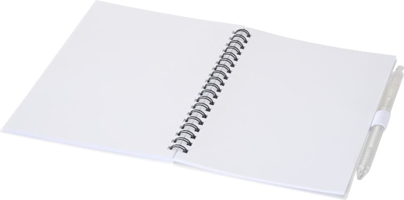 Niove recycled plastic soft cover notebook and ballpoint pen set (blue ink) 4