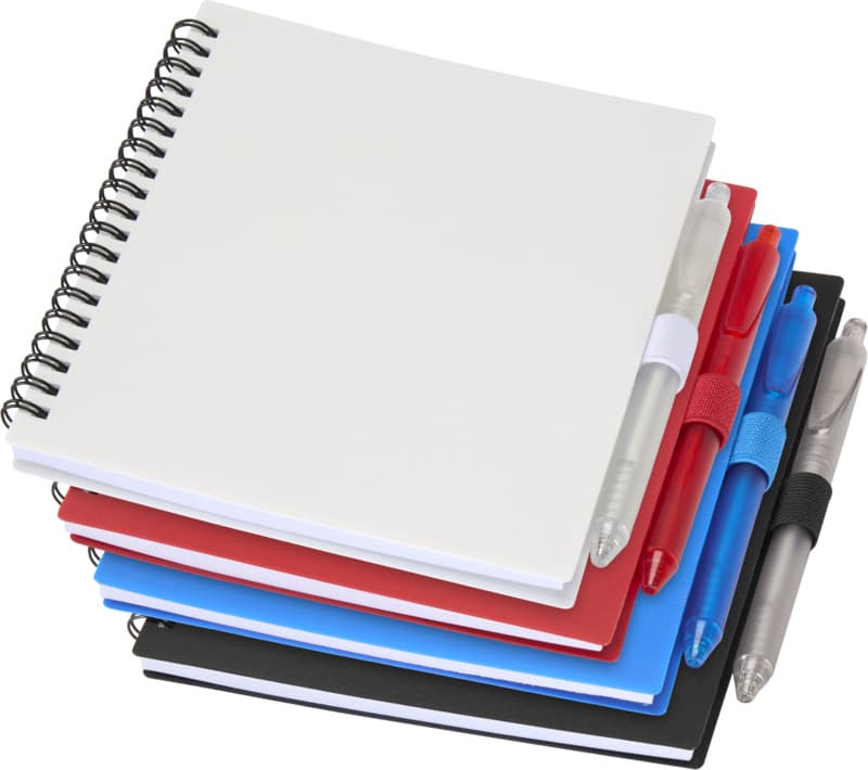 Niove recycled plastic soft cover notebook and ballpoint pen set (blue ink) 11