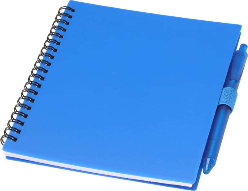 Niove recycled plastic soft cover notebook and ballpoint pen set (blue ink) 13