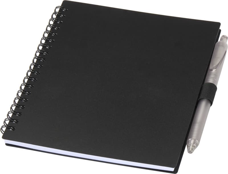 Niove recycled plastic soft cover notebook and ballpoint pen set (blue ink) 19